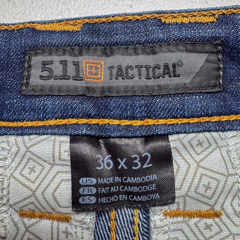 5.11 Tactical Defender Jeans Mens 36 Dark Wash Blue Denim Outdoor 74477 38x31 - Picture 7 of 14